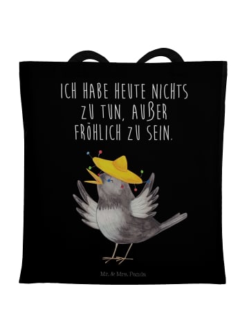 Mr. & Mrs. Panda Tragetasche Rabe Sombrero mit Spruch in Schwarz