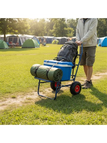 relaxdays Transportwagen in Blau – (B)50 x (H)102 x (T)37 cm