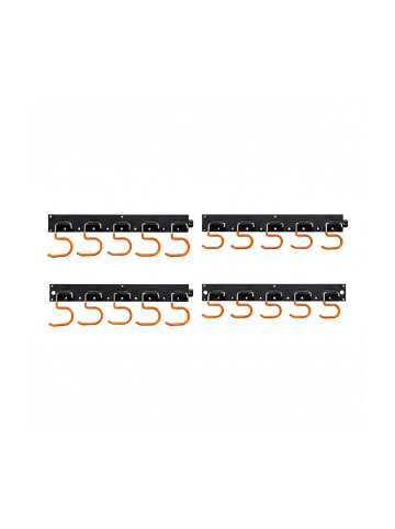 relaxdays Gartengerätehalter "10 Haken" in Schwarz/ Orange - (B)43 x (H)5 x (T)2 cm
