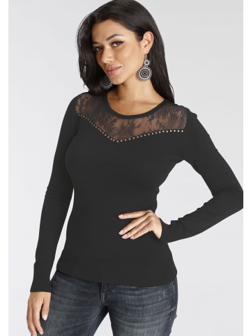 Melrose Rundhalspullover in schwarz