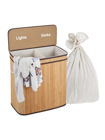 relaxdays Wäschekorb in Natur - (B)52 x (H)60 x (T)32 cm