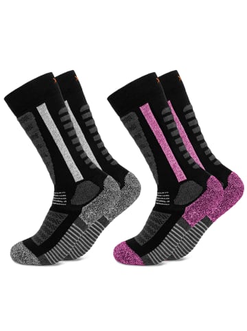 Occulto 2er Pack Skisocken Charlie in Pink-Schwarz