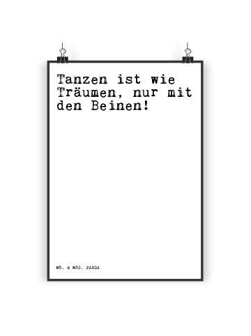Mr. & Mrs. Panda Bild Tanzen ist wie Träumen,... mit Spruch in Weiß