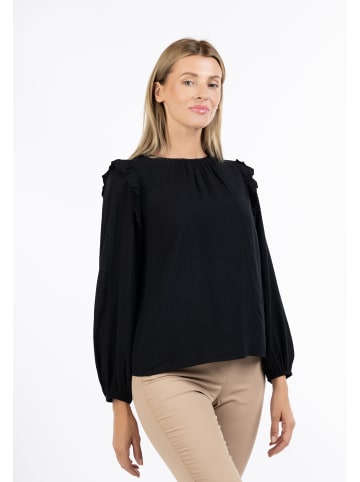 Albee Women Klassische Langarmbluse in Schwarz