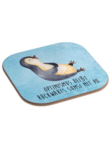 Mr. & Mrs. Panda Tassen Untersetzer Pinguin Lachen mit Spruch in Eisblau