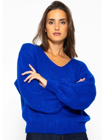 SASSYCLASSY Oversize Strick-Pullover in Blau