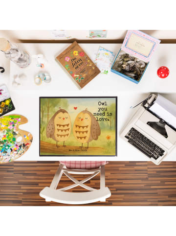 Mr. & Mrs. Panda Tischunterlage Eulen Liebe Design mit Spruch in Weiß