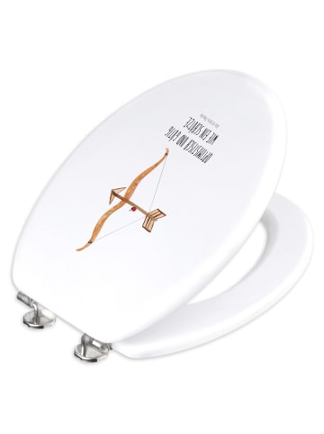 Mr. & Mrs. Panda WC Sitz Sternzeichen Schütze mit Spruch in Weiß