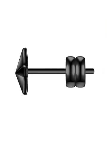 True Rebels Ohrringe Stern aus Edelstahl in schwarz