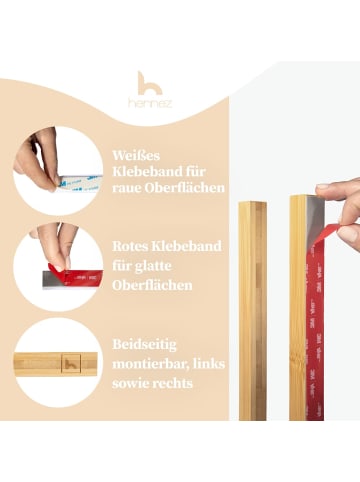 HENNEZ Handtuchhalter Alfred Bambus  Braun