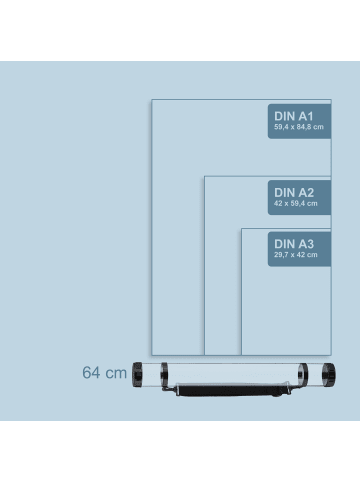relaxdays Posterrolle in Transparent/Schwarz - (H)64 x Ø 7,5 cm