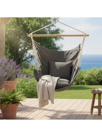 SONGMICS Hängesessel Sognia in Dunkelgrau - (B)125 x (H)135 x (T)148 cm