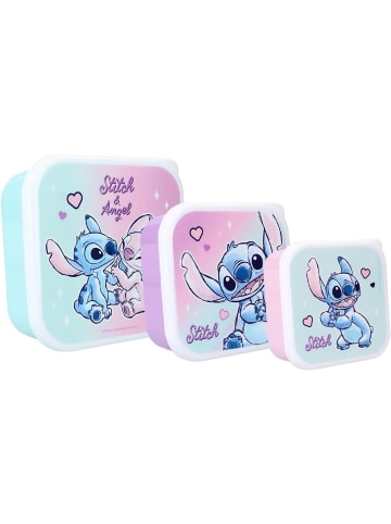 COFI 1453 Lilo & Stitch Lunchset 3-in-1 Snackbox Lunchpaket Butterbrotbox in Blau
