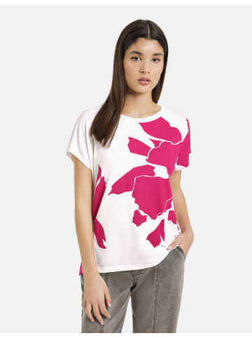 TAIFUN T-Shirt Kurzarm Rundhals in Luminous Pink gemustert