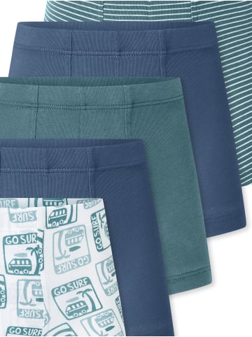 Schiesser Trunk 955 Multi in grün-weiß gestreift, blau