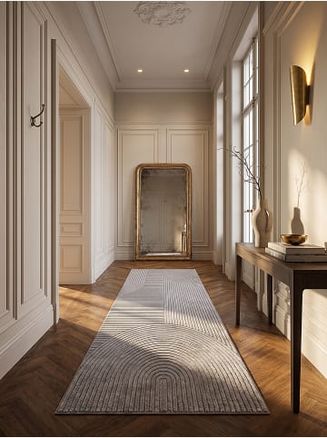 KADIMA DESIGN Teppich Kurzflor mit Jute-Rücken, dicht gewebt und pflegeleicht in Grau