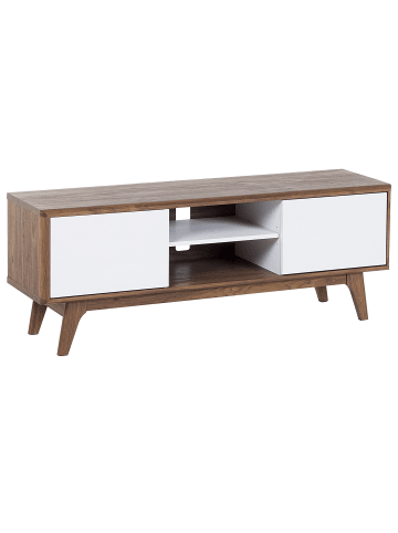 Beliani TV-Möbel ROCHESTER in Braun/Weiß - (W) 142 x (H) 53 x (L) 40 cm