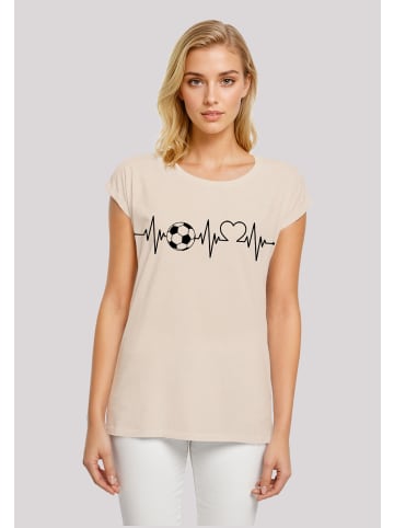 F4NT4STIC Extended Shoulder T-Shirt Herzschlag Fußball in Whitesand