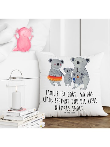 Mr. & Mrs. Panda Dekokissen Koala Familie mit Spruch in Weiß