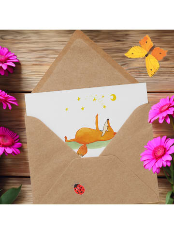 Mr. & Mrs. Panda Einladungskarte Fuchs Sterne mit Spruch in Weiß