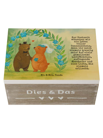 Mr. & Mrs. Panda Box Bären Hochzeit Design mit Spruch in Weiß