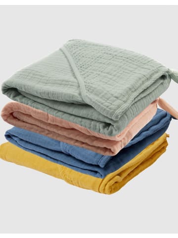 OrganicEra Baby Kapuzenbadetuch in MUSTARD