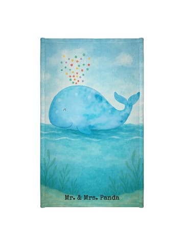 Mr. & Mrs. Panda Gästehandtuch Wal Konfetti Design ohne Spruch in Weiß