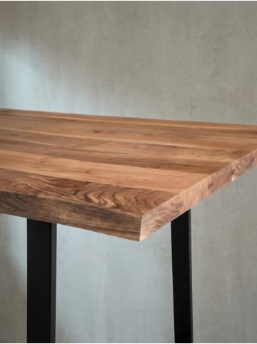 KADIMA DESIGN Esstisch Massivholz Industrial-Look, Naturkante