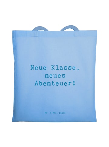 Mr. & Mrs. Panda Tote Bag Spruch Erster Schultag Abenteuer mit S... in Sky Blue