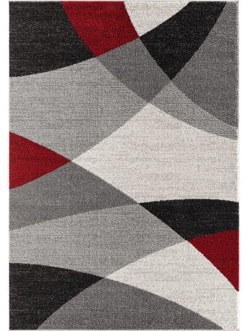 the carpet Kurzflorteppich Pearl A in Grau Rot