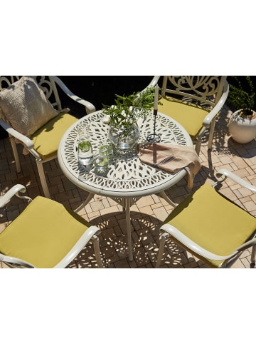 Beliani Runder Tisch ANCONA in Weiß - (W) 90 x (H) 72 x (L) 90 cm