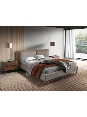 Angel Cerdá Bett 7154 in Nerz / Grau / Stahl – (B)217 x (H)222 x (T)100 cm