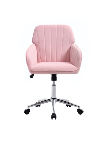 ABRIHOME Buerostuehle in Rosa ergonomisch Sitzhöhe 50-59 cm 360 Grad drehbar