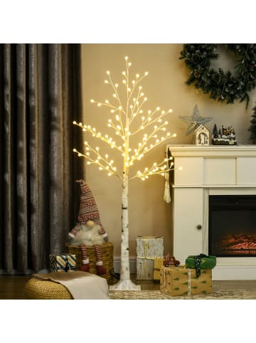 HOMCOM Lichterbaum-20L x 20B x 150H cm-Weiß