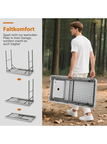 COSTWAY Klappbarer Fischreinigungstisch 108 x 58 x 93 cm in Weiß