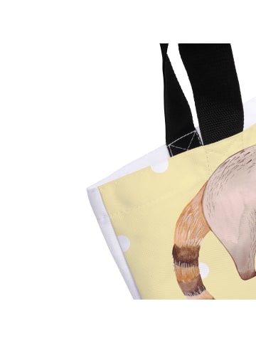 Mr. & Mrs. Panda Reisetasche Nasenbär mit Spruch in Gelb Pastell