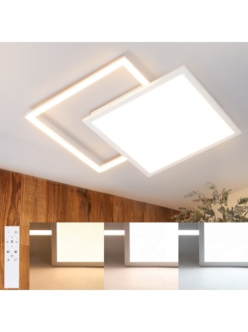 ZMH Deckenleuchte LED 46W eckig dimmbar Flurlampe Sternenhimmel in weiß