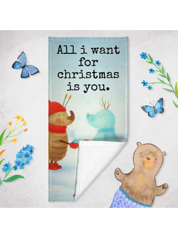 Mr. & Mrs. Panda sporthandtuch Nachtfalter Schneemann Design mit... in Eisblau