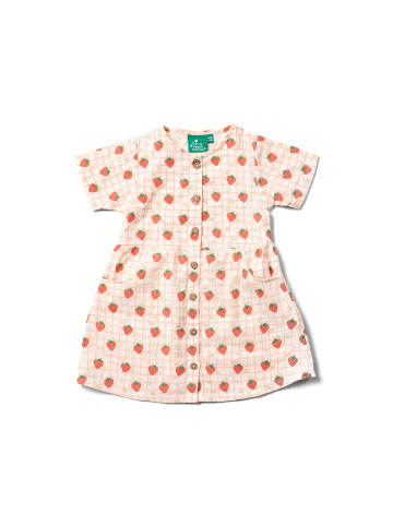 Little Green Radicals Kurzärmeliges Kleid mit Knopfleiste in Creme