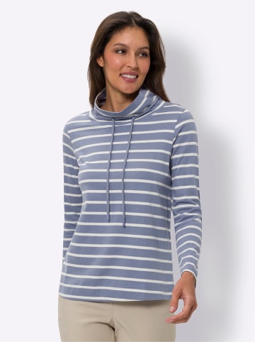 Sieh an! Langarmshirt in taubenblau-gestreift