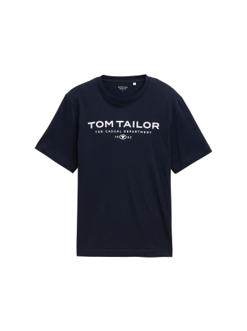 Tom Tailor T-Shirt mit Aufdruck The Casual Department 1962 in Blau-2