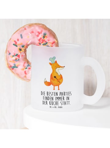 Mr. & Mrs. Panda Teetasse Glas Fuchs Koch mit Spruch in Transparent