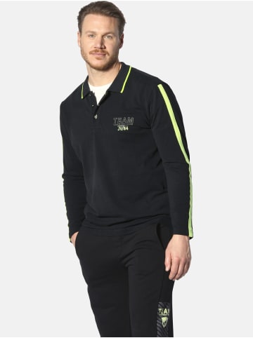 Jan Vanderstorm Langarm-Poloshirt SIGURDHILD in schwarz