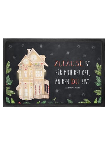 Mr. & Mrs. Panda fußmatte Lebkuchenhaus mit Spruch in Schwarz