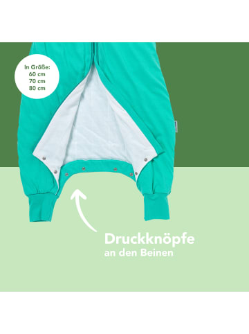 Schlummersack Ganzjahres Schlafsack mit Füßen, 2.5 TOG in Grün