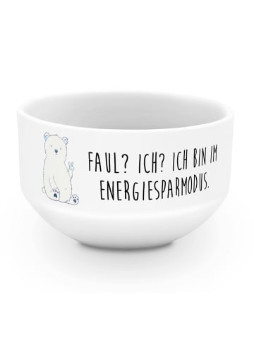 Mr. & Mrs. Panda frühstücksbowl Eisbär Faul mit Spruch in Weiß