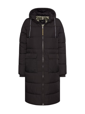 Camel Active Steppmantel mit verstellbarem Saum und fester Kapuze in Schwarz