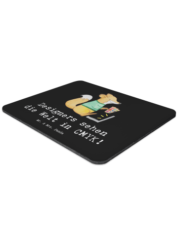 Mr. & Mrs. Panda Mouse Pad CMYK Designer mit Spruch in Schwarz