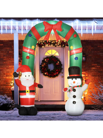 HOMCOM Aufblasbare Weihnachtsdekoration-198L x 80B x 245H cm-Mehrfarbig