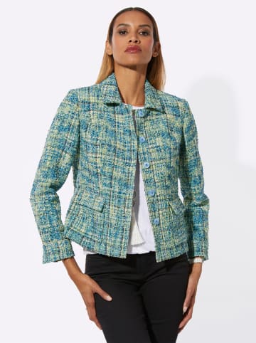 creation L Bouclé-Blazer in champagner-apfel-gemustert